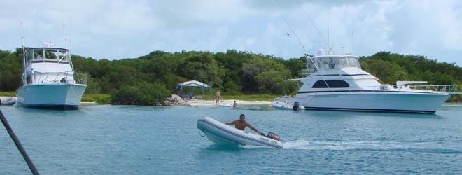 There were 13 boats like this in the anchorage © BW Media